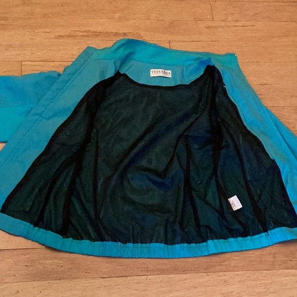 Tehama by Nancy Haley turquoise casual jacket. Zip front elastis - Picture 9 of 15